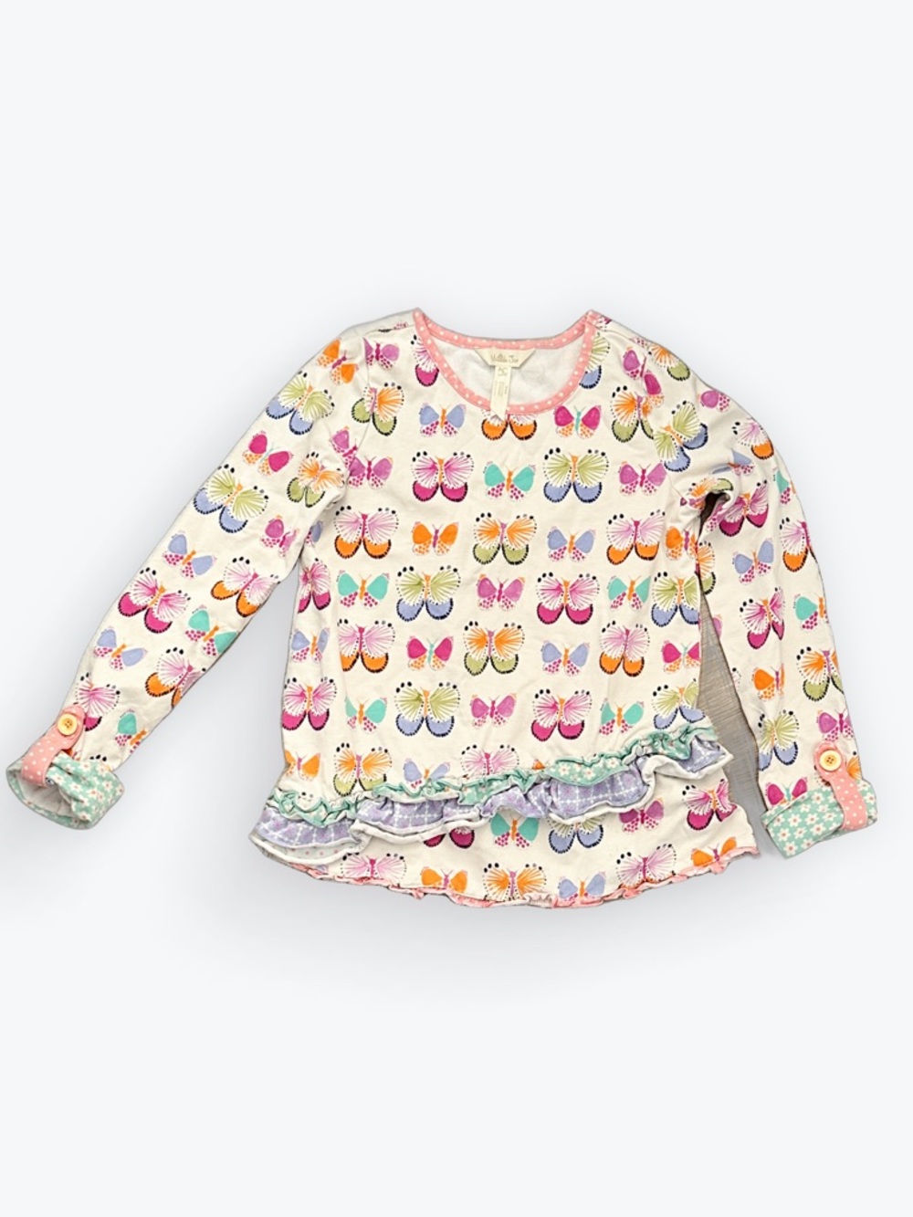 Butterfly Kisses Asymmetrical Ruffled Long Sleeve Shirt / Tunic Matilda Jane ~ 8